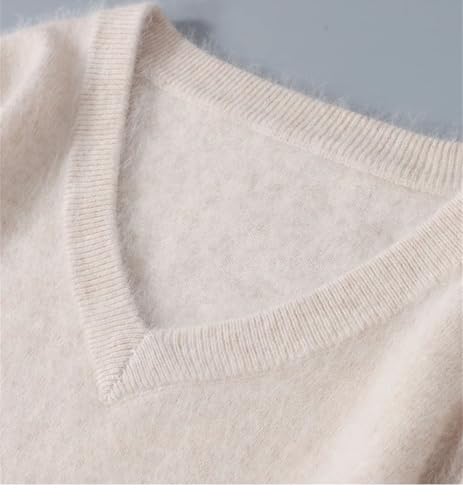 Rfmfkkg Men's Cashmere Sweater V-Neck Pullover Knitted Business Long Sleeve Pullover Jumpers3