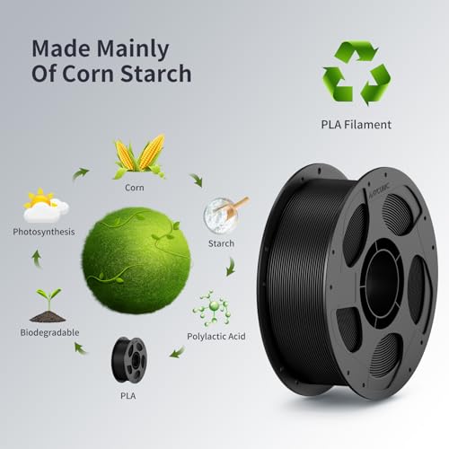 Image of ANYCUBIC 3D Printer Filament PLA Bundle, PLA Filament 1.75mm Dimensional Accuracy + /- 0.02mm, 1KG Reusable Spool, 2KG Black + 2kg Texture Grey, 4KG in Total