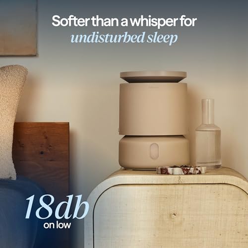 Image of BLUEAIR Room Humidifier - DreamWell - 48Hr Top-Fill Mist-Free InvisibleMist Technology Aroma Stone for Essential Oils and Soothing Mood Lighting - Quiet Operation for Bedroom and Home Use, Beige