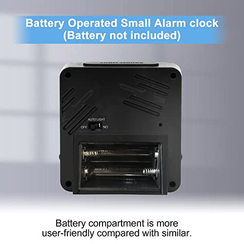 Geevon Smart Night Light Small Digital Alarm Clock With 2 Increasing Beep Alarm,Indoor Temperature, Battery Operated Travel Clock For Bedroom, Bedside,Desk(Black) #TOP6