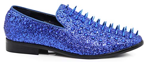 Image of SPK16 Men's Vintage Spike Dress Loafers Slip On Fashion Shoes Classic Tuxedo Dress Shoes