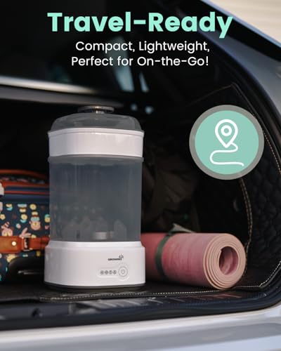 image for GROWNSY Bottle Sterilizer and Dryer, Compact Electric Steam Baby Bottl