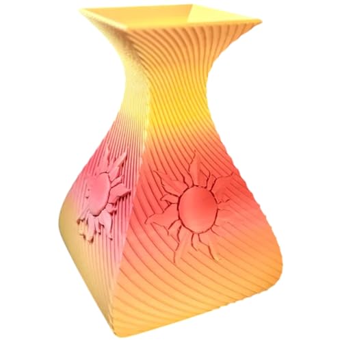 Sun Vase 3D Printed Decorative Vase with Sun Motif
