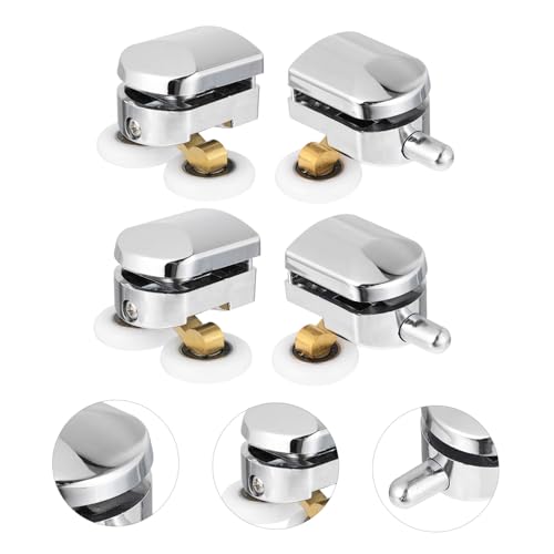 Ruedas dobles para mampara de baño con rodamiento electrochapado 25mm 4
