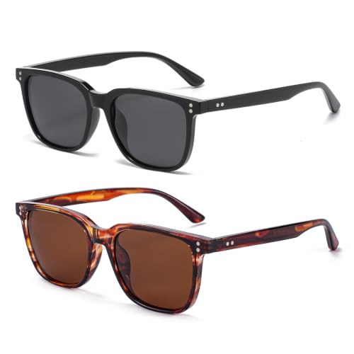 Image of Gleyemor Polarized Mens Square Sunglasses UV400 Protection Sun Glasses | Classic Retro Square Shades for Fashion, Driving Fishing Golf Outdoor Sport Shades