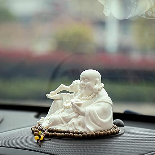 Buda Maitreya de porcelana blanca con acabado cerámico artesanal de lujo 6