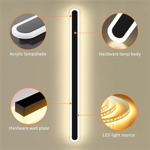 Applique murale RGB dimmable noire de 30cm avec télécommande