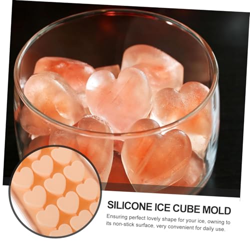 2 moldes de cubitos de hielo de silicona en forma de corazón miniatura 5