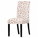 Housse De Chaise Extensible Lot De 4 - Blanc Universel Élasticité Haut Dossier Couverture - Stretch Imprimé Orange Feuille D'Érable Protecteur De Chaise pour Salle À Manger Fête De Mariage Banqu