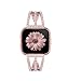 Jewonder Bands Compatible with Fitbit Versa, Versa 2 Versa Lite for Women SE Special Edition Stainless Steel Metal Band Accessories Pink Rose Match Versa SE