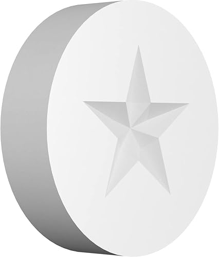 Ekena Millwork ROSP030X030X075GRY06 Roseta estándar con borde cuadrado, 3 pulgadas de ancho x 3 pulgadas de alto x 34 pulgadas de alto, PVC