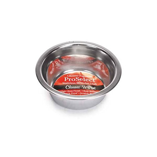 Proselect & Others - Brands may vary Bulk Stainless Steel Dog Dishes - Heavy Mirror Finish Stain & Scratch Resistant(1 Pint – 16oz/2 cups/473ml 2 Dishes)