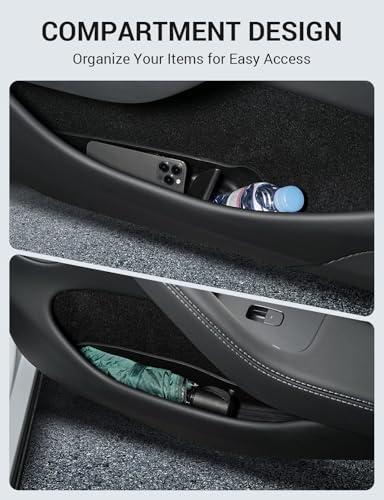 Image of Motrobe 2026 Tesla Model Y Juniper Door Side Storage Box Door Pocket Liner Side Organizer Tray Waterproof TPE Front & Rear Model Y Juniper (Standard /Premium /Performance 2025 /2026) Accessories