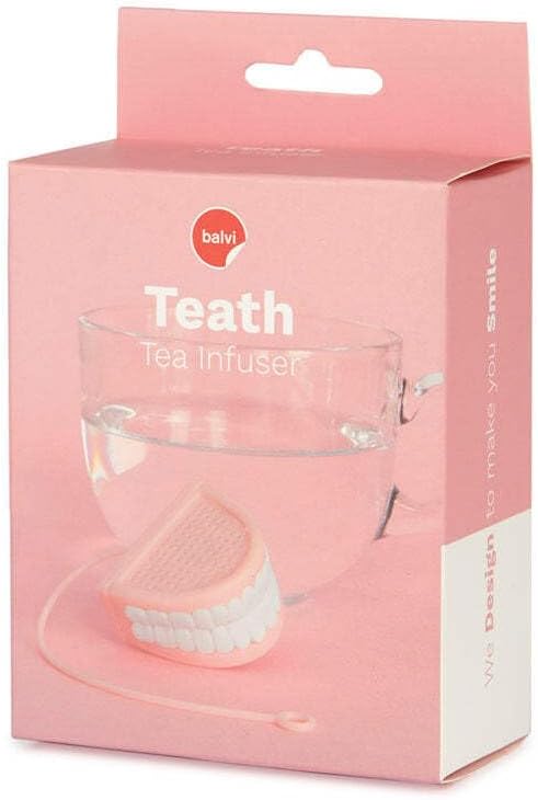 Balvi TEAth Tea Infuser - Silicone - Pink - Denture Shaped - 1 Count image 4