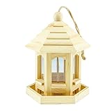 CLEVER GARDEN Hanging Birdhouse, Decorative Outdoor Birdfeeder for Hummingbirds and Wild Birds, Tan...