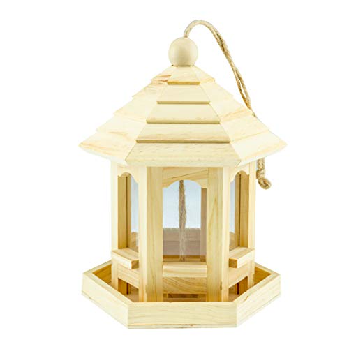CLEVER GARDEN Hanging Bird Feeder, Outdoor Decoration Birdfeeder Perfect for Attracting Wild Birds, Gazebo