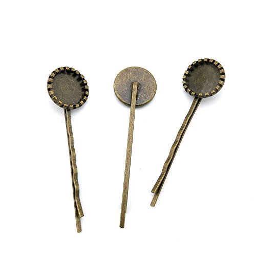 250 Pieces Jewelry Making Findings Antique Bronze Charms Craft Lots Repair Supplies Supply T6TL4 Hairpin Cabochon Setting Frame