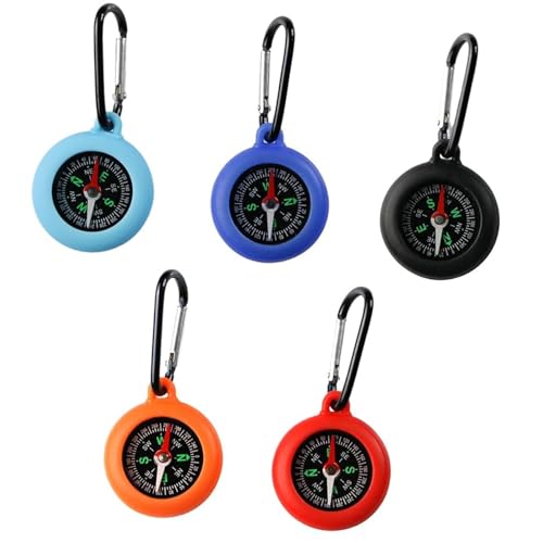 Brújulas portátiles para llavero 5 piezas para camping miniatura 6