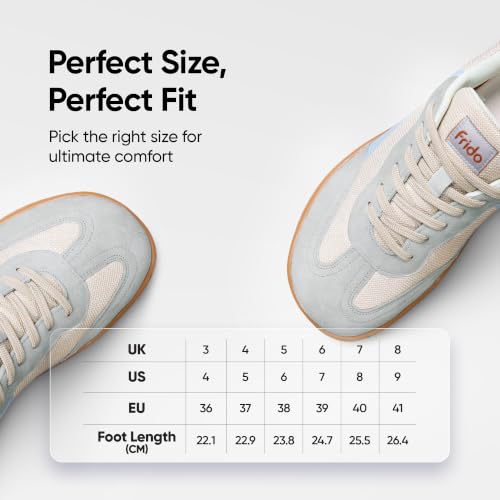 Image of Frido Active Casual Sneakers for Women | Stylish Everyday Sneakers with Breathable Mesh, Lycra-Lined Collar, Cushioned Footbed & Zero-Drop Sole for Travel, Night Outs