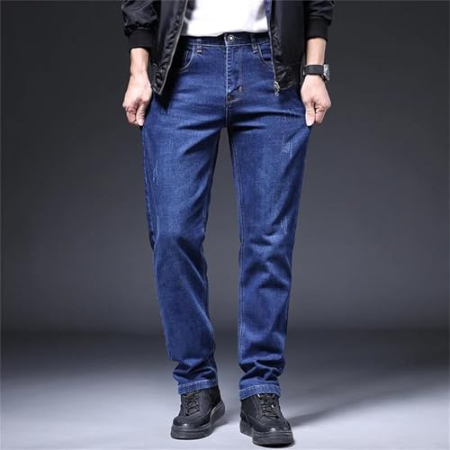 Men's Stretch Jeans Straight Fit Denim Pants Business Casual Classic Work Trousers Comfortable Cowboy Pants3