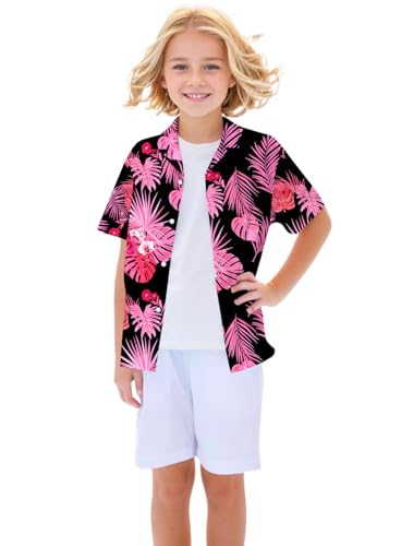Image of Betusline Girls' and Womens' Hawaiian Shirt Blouse Button Down Beach Shirts