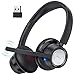 Produktbild New bee Wireless Headset, Bluetooth Headset mit Mikrofon Geräuschunterdrückung 20 Stunden Sprechzeit Kopfhörer Kabellos Bluetooth V5.0 mit USB Adapter für PC Skype Zoom Laptop Computer Telefon