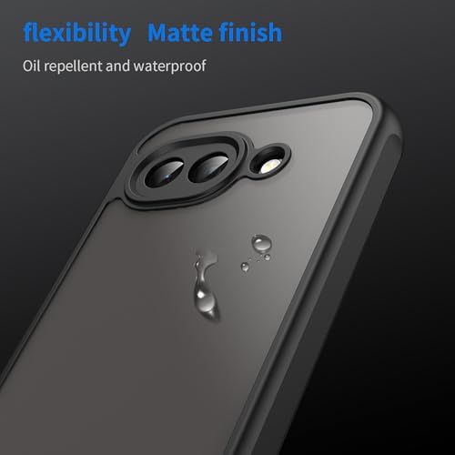 BOKYAS Funda Mate para Google Pixel 10a – Carcasa Antigolpes Grado Militar, Parte Trasera Translúcida de PC y Borde Suave de TPU, Agarre Cómodo – Negro - imagen 8