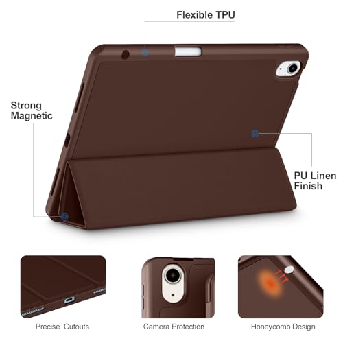 Image of Akkerds for iPad Air 11 Inch Case M4 /M3 /M2, Air 5th /4th Gen 10.9,Darkbrown