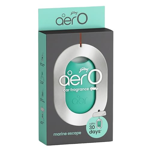 Image of Godrej aer O - Hanging Car Air Freshener - Marine Escape - Pack of 3 (22.5g) | Gel Lasts up to 30 days | Car Accessories