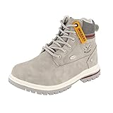 Dockers by Gerli Mädchen Schnürstiefeletten, Kinder Boots,wasserabweisend,warm gefüttert,schnürboots,Boots,hellgrau,39 EU / 6 UK