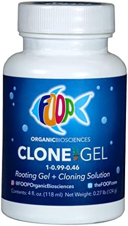 FOOP Clone Gel - Two Products in One: Rooting Gel + Cloning Solution - Get Big Fat White Fuzzy Roots Faster and Make Cloning Simple | Works Great in All Cloning Media (4oz)