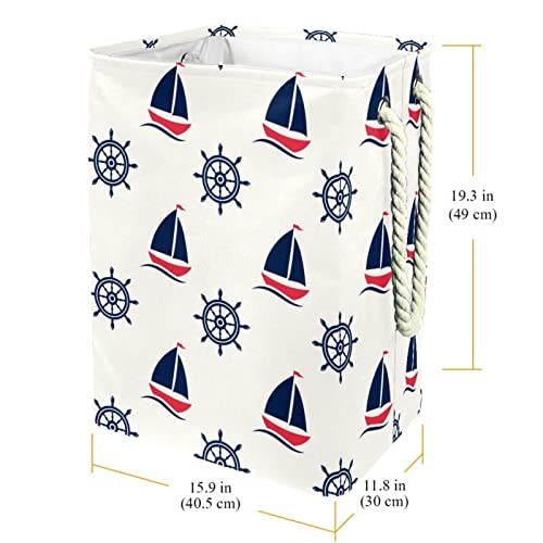 Panier à linge imperméable voilier et gouvernail avec poignées solides - 4