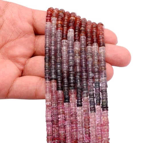 Perles Heishi multi-spinelles 4-5mm naturelles AAA+ pour création de bijoux de 40cm - 4