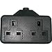 Price comparison product image Micromark 2 Gang Rubber Extension Socket Black 13 Amp