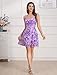 Short Prom Skater Dresses for Teens Sequin Dress for Women Girls School Dance HOCO Dress Sparkly Spaghetti Straps Swing Cocktail Party Dresses Backless Mini Homecoming Dresses Short Summer Purple XS