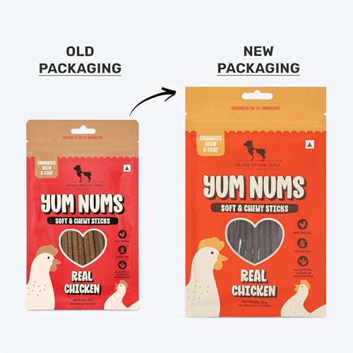 Image of Yum Nums by HUFT Soft & Chewy Sticks - 200 gm | Real Chicken | Dog Training Treats | Healthy Dog Snacks | Dog Treats for Puppies & Adults | Pet Chews & Tasty Rewards