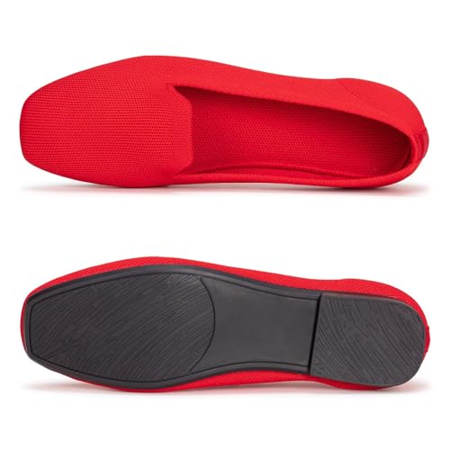Image of Frank Mully Women's Loafer Flats Square Toe Comfortable Office Work Shoes, Cute Penny Loafer Slip On Walking Driving Shoes