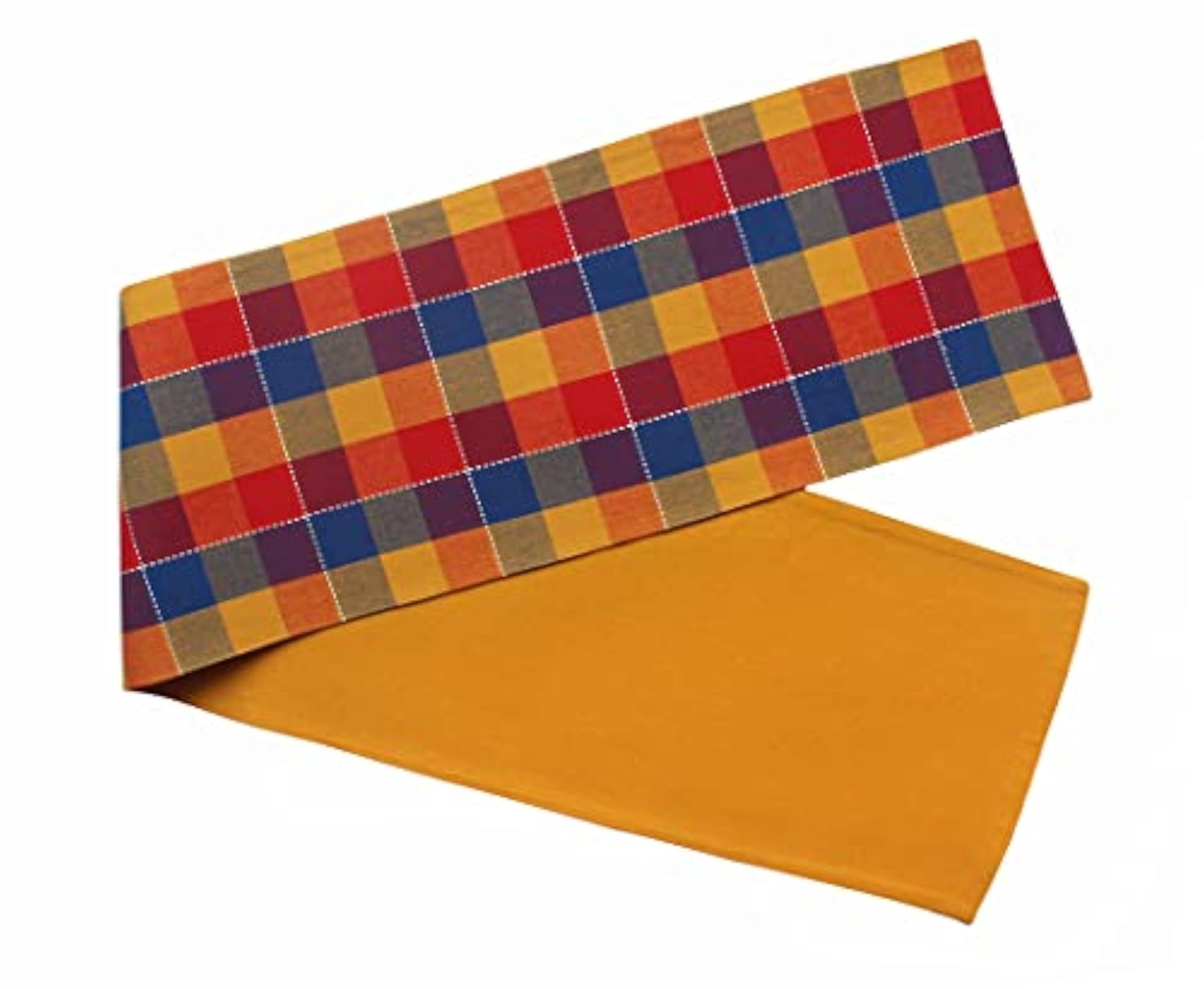 Cotton Addukkalm Designed Checked Pattern Table Runner