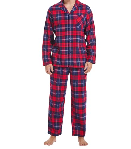 Image of DAVID ARCHY Men's Pajamas Set Flannel Pjs Sets Cotton Pajamas for Men