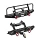 INJORA Vorder und Hinter Stoßstange - CNC Aluminium Stoßstange mit Licht für 1/18 RC Crawler TRX4M Defender Upgrade