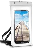 FLEXIBEL: Mit dem transparenten Schutz-Case sind alle Funktionen vom Smartphone einfach zu bedienen. Durch das klare Fenster kann man gestochen scharfe Unterwasser-Fotos mit beiden Kameras schießen.