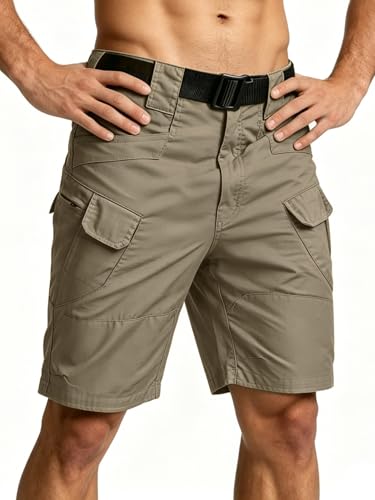 Short cargo pour homme imperméable stretch léger avec poches - 7