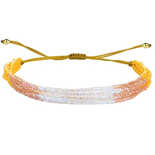 Image of KELITCH Layered Miyuki Beads Bracelets Adjustable Strand Bracelets Bangles Bohemian Style Summer