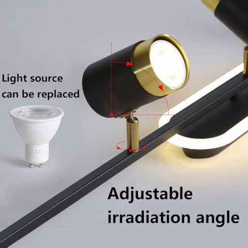 Image of 3-Light LED Ceiling Spotlight | Black & Gold Adjustable Spot Light | 3CCT Warm /Natural /Cool White | Rotating Heads Ceiling Light for Living Room, Bedroom, Hallway & Office (Pack of 1)