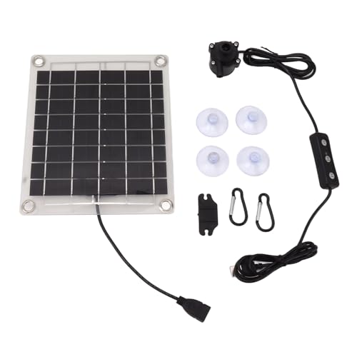 Lybunair 20 W verstellbares Solar-Wasserpumpen-Set, solarbetriebene Tauchbrunnenpumpe mit Schalter für Gartenbewässerung, Teich, Pool