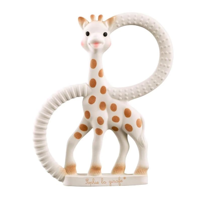 So Pure Teething Ring 100% Natural Rubber teether for Babies from 0 Month to 12 Months BPA Free by Sophie La Girafe-image-20