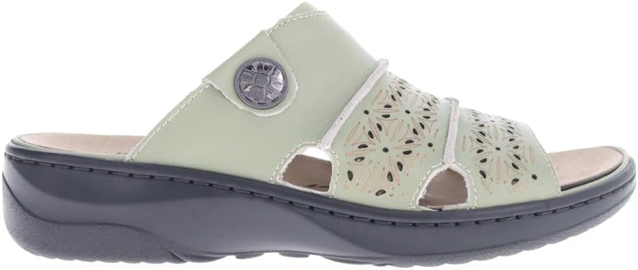 Propet Womens Gertie Cut-Outs Slide Casual Sandals Casual Low Heel 1-2" - Green