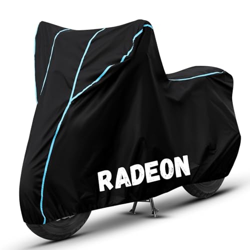 Image of Bike Cover for Radeon 100% Waterproof, Dustproof & Scratch Resistant| Fully Bottom Elastic UV Resistant Heavy Duty Body Cover | All Weather Outdoor Use