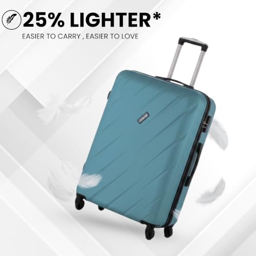 Image of Aero Luggage Suitcase Set of 2, 24 inch & 28 Inch Check-in Trolley Bag, ABS Hard Shell Suitcases, TSA Lock, 8 Spinner Wheels, Lightweight Travel Trolley Bags, Teal