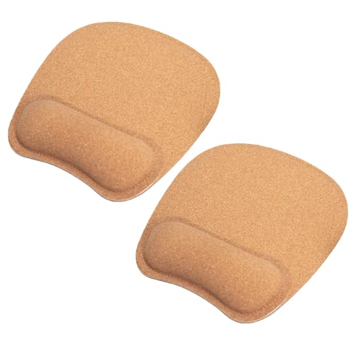 Alfombrilla de ratón de corcho natural GALPADA, soporte ergonómico para muñeca con base de goma